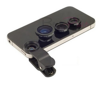 Kit Lens Lente Fisheye Macro Wide Camera Galaxy Iphone Ipad